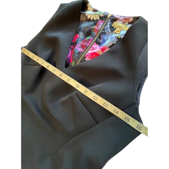 Ted Baker Bodycon Dress Tailored Black Fitted Sleeveless V Neck Short Pencil 2 - Picture 5 of 15